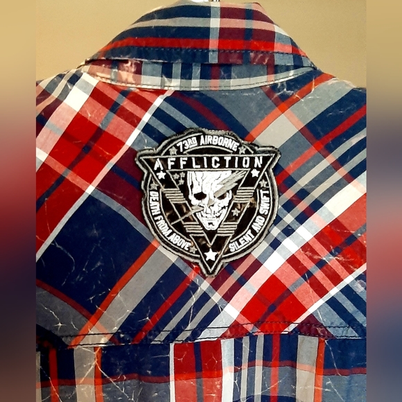 Affliction Black Premium LIMITED EDITION Flannel Long Sleeve Button Down. - Picture 3 of 15